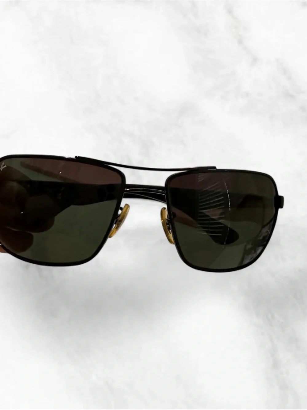 Ray-Ban Black Frame Sunglasses with Classic Green Lenses